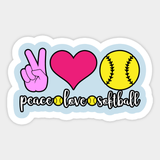 Peace Love Softball Sticker